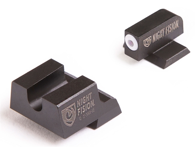 Picture of Night Fision Cnk026014wgz Night Sight Set Square Front/U-Notch Rear Century Canik Tp9sfx/Tp9sfl Green Tritium W/White Outline Black