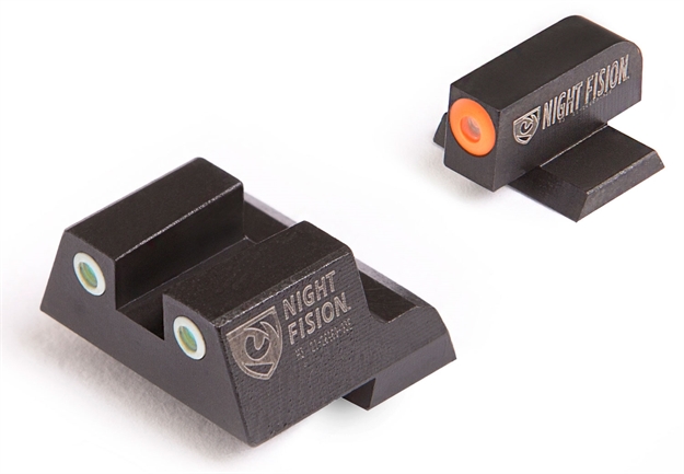 Picture of  Night Fision Cnk027003ogw Perfect Dot Tritium Night Sights For Canik  Black | Green Tritium Orange Ring Front Sight Green Tritium White Ring Rear Sight