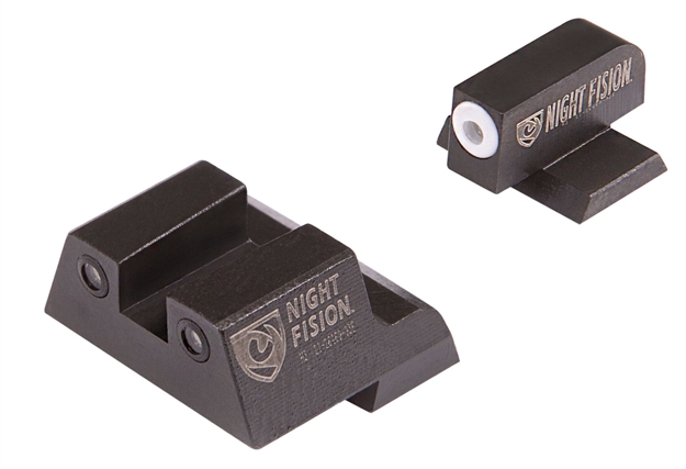 Picture of Night Fision Cnk027003wgz Night Sight Set Square Century Canik Tp9sf/Tp9sf Elite/Tp9sa Green Tritium W/White Outline Black