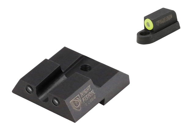 Picture of Night Fision Czu076007ygzg Tritium Night Sights For Cz-Usa  Black| Green Tritium Yellow Ring Front Sight Green Tritium Black Ring Rear Sight 810116032754 -