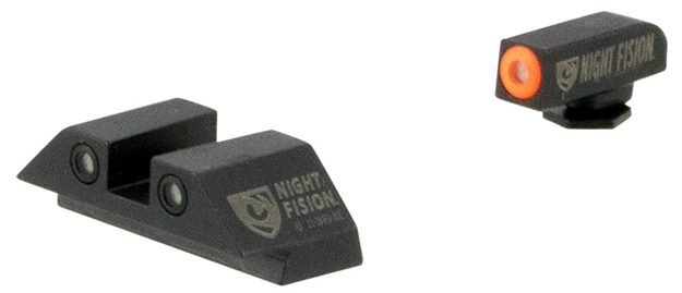 Picture of Night Fision Glk001003ogw Tritium Night Sights For Glock  Green Tritium Orange Outline Front Sight- Green Tritium White Outline Rear Sight Glock 17/17L/19/22 GLK00103OWX 856386007054