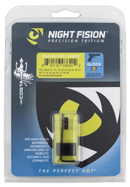 Picture of Night Fision Glk001011ogxg Costa Ludus Night Sight Set Glock 17,17L,19,22-28,31-35,37-39, Not Mos Models Orange Green Black