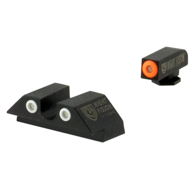 Picture of Night Fision Glk001007ogz Tritium Night Sights For Glock  Green Tritium Orange Outline Front Sight- Green Tritium Black Outline Rear Sight Glock 17/17L/19/22 GLK00107OZX