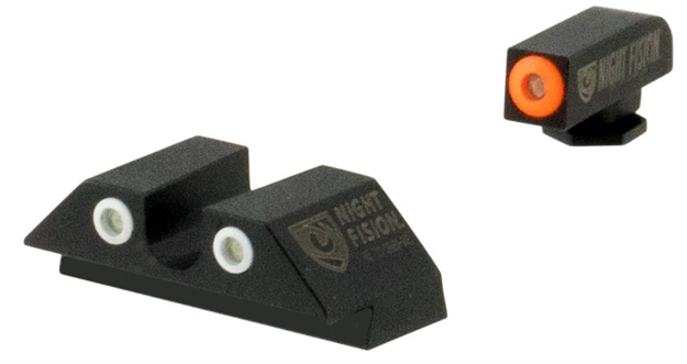 Picture of Night Fision Glk001007ogz Tritium Night Sights For Glock  Green Tritium Orange Outline Front Sight- Green Tritium Black Outline Rear Sight Glock 17/17L/19/22 GLK00107OZX 856386007146