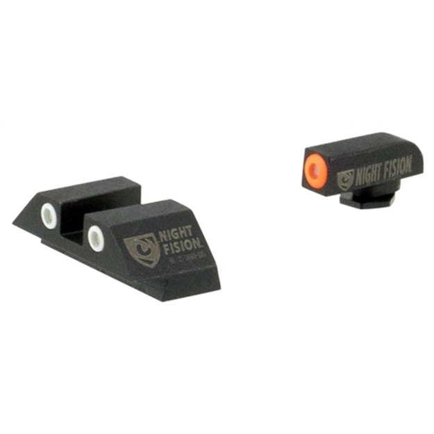 Picture of Night Fision Glk003003ogz Tritium Night Sights For Glock  Green Tritium Orange Outline Front Sight- Green Tritium Black Outline Rear Sight Glock 42/43/43X GLK00303OZX