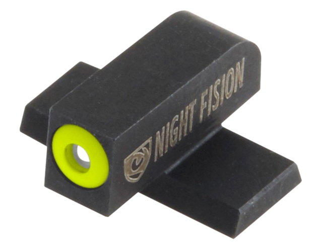 Picture of Night Fision Sig177007ygz Night Sight Set Square Front/U-Notch Rear Sig Sauer 9Mm/357 Green Tritium W/Yellow Outline #8 Front Black #8 Rear