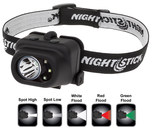 Picture of  Nightstick Nsp4610b Nsp-4610B Multi-Function Black 110/135/210 Lumens Green/Red/White Led Bulb 93 Meters Beam Distance