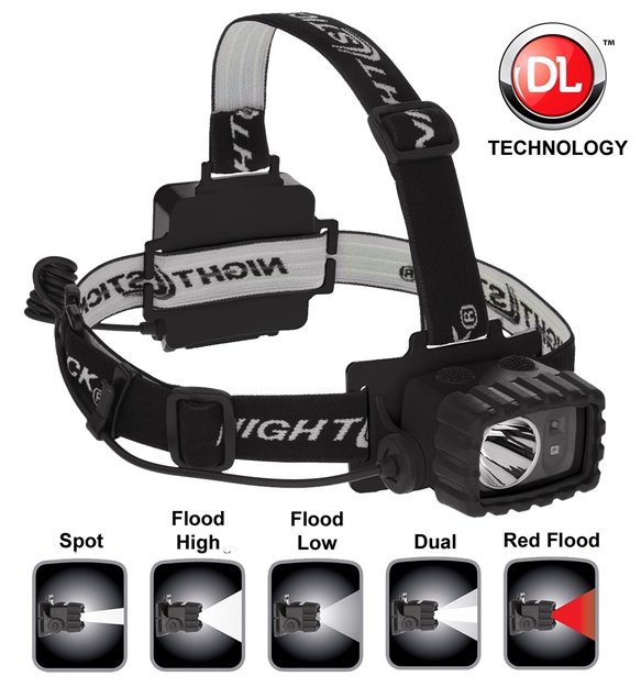 Picture of Nightstick Nsp4612b Dual Light Multi Function Headlamp 100/90/20/18 Lumens AA (3) Black