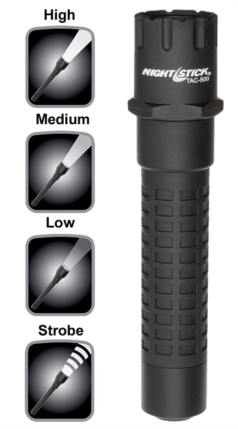 Picture of Nightstick Tac500b Nightstick Tactical Flashlight 200/125/65 Lumens Lithium Ion Black