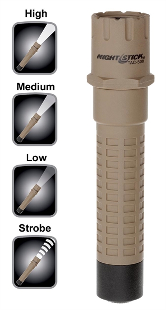 Picture of Nightstick Tac500t Nightstick Tactical Flashlight 200/125/65 Lumens Cr123a Lithium (2) Tan