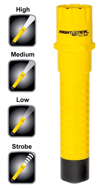 Picture of Nightstick Tac500y Nightstick Tactical Flashlight 200/125/65 Lumens Cr123a Lithium (2) Yellow