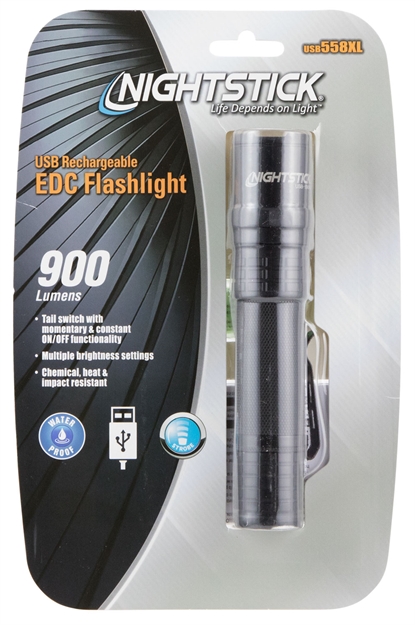 Picture of Nightstick Usb558xl Usb Tactical Flashlight  Black Anodized 125/450/1100 Lumens White Led USB-558XL 017398806022
