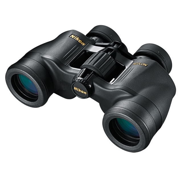 Picture of Nikon Aculon A211 Binocular, 7X35mm, Bak 4 Porro Prism, Black, 488 FT Fov @ 1000 YD