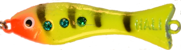 Picture of Nils Usa Ahven Diamond Chain Jig 1-1/2" Chart/Red/Perch