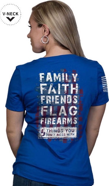 Picture of Nine Line Apparel Line Apparel 5 Things Women's T-Shirt Ryl Blue Lrg! 5THINGSWRVNRL