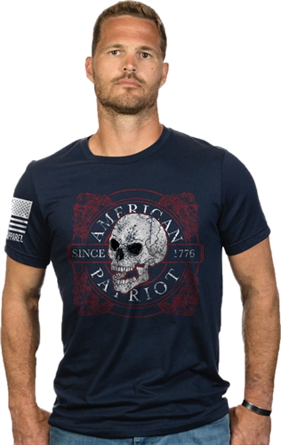 Picture of Nine Line Apparel Line Apparel AM Patriot Men's T-Shirt Navy X-Large! AMPATSKTSMNXL