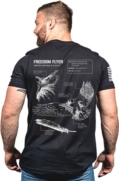 Picture of Nine Line Apparel Line Apparel American Eagle Schematic Black Large! EAGLESCHTSBLACKL