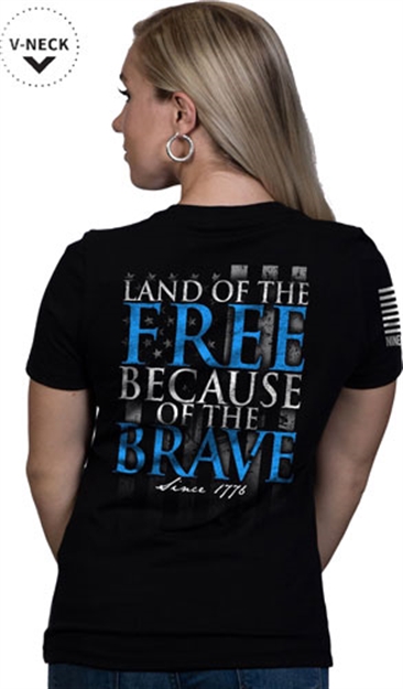 Picture of Nine Line Apparel Line Apparel Because OF The Brave Wmn's T-Shirt Blk SM