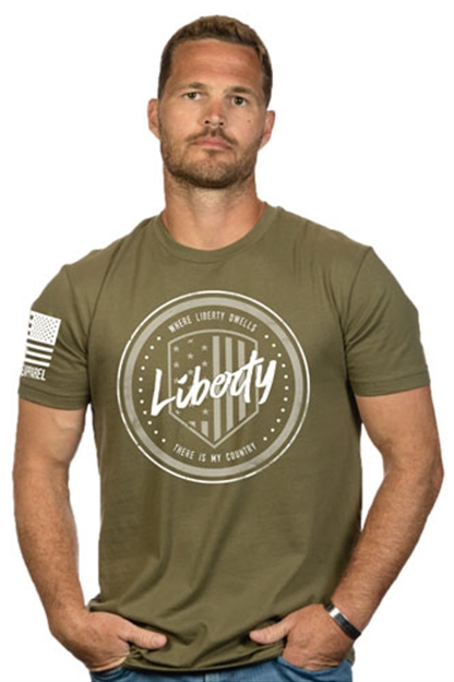Picture of Nine Line Apparel Line Apparel Liberty Crcl Men's T-Shirt Green X-Large!