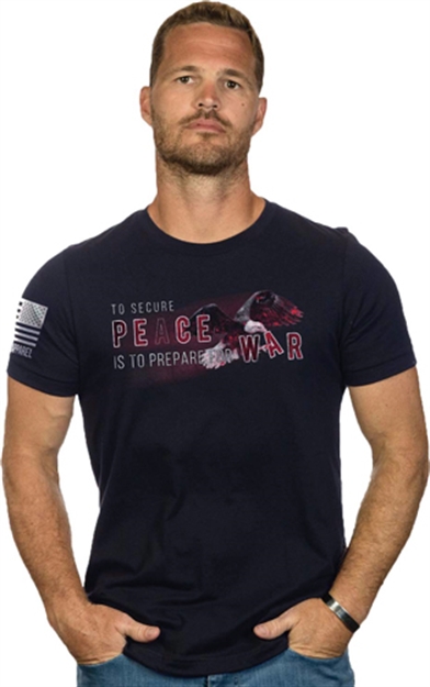 Picture of Nine Line Apparel Line Apparel Peace War Men's T-Shirt Navy 2X-Large! PEACEWARTSMN2XL