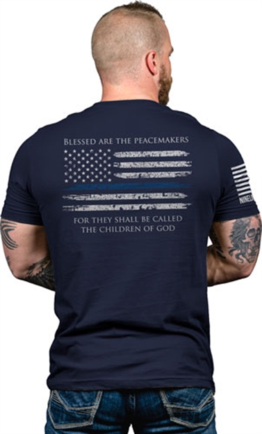 Picture of Nine Line Apparel Line Apparel Thin Blue Line Men's T-Shirt Navy Large