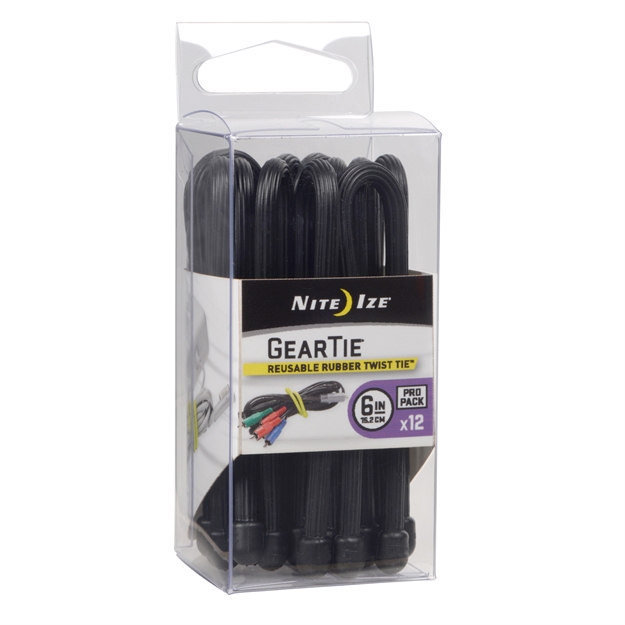 Picture of Nite Ize Gear Tie Propack 6In Black 12 Pack