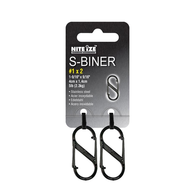 Picture of Nite Ize Size 1 S-Biners Black 2 Pack