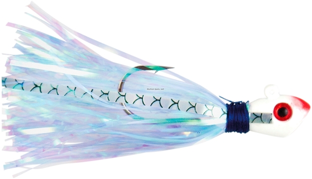 Picture of NO Alibi Alien Jig Inshore Series, Pearl Blue Skirt, 3/8 OZ Transparent Head