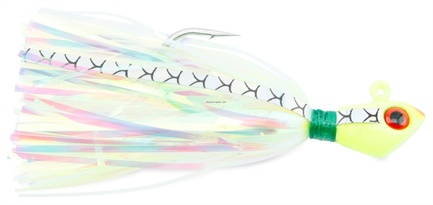 Picture of NO Alibi Alien Jig Inshore Series, Style Ajgp, Pearl Green Skirt, 1/2 OZ (14.1 G) Green Head