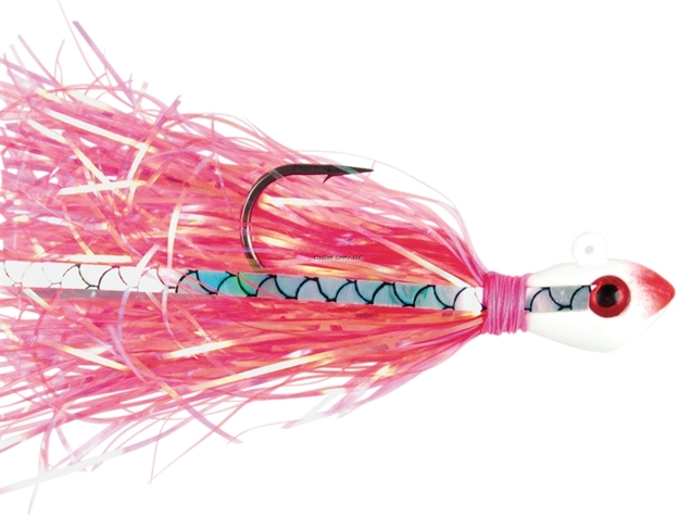 Picture of NO Alibi Alien Jig Inshore Series, Style Ajpp, Pearl Red Skirt, 3/8 OZ Transparent Head
