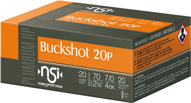 Picture of Nobelsport Ammo 20Ga. 2.75" 1200Fps. 4Bk 20 Pellets 10-Pk