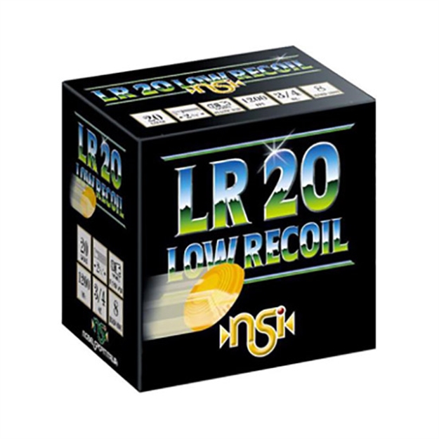 Picture of  Nobel/Eurosports Llc Anslr208 Target Low Recoil 20Gauge 2.75" 3/4Oz 8Shot 25 Per Box/10Case 837913000373