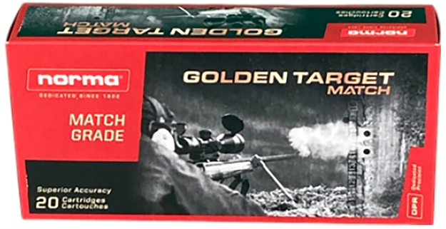 Picture of  Norma Ammunition 10157692 Dedicated Precision Golden Target Match 223Rem 69Gr Boat Tail Hollow Point 20 Per Box/10 Case 7393923325439