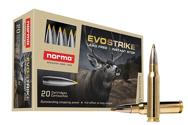 Picture of  Norma Ammunition 20177352 Dedicated Hunting Evostrike 308 Win 139 GR Polymer Tip Boat Tail 20 Per Box/ 10 CS