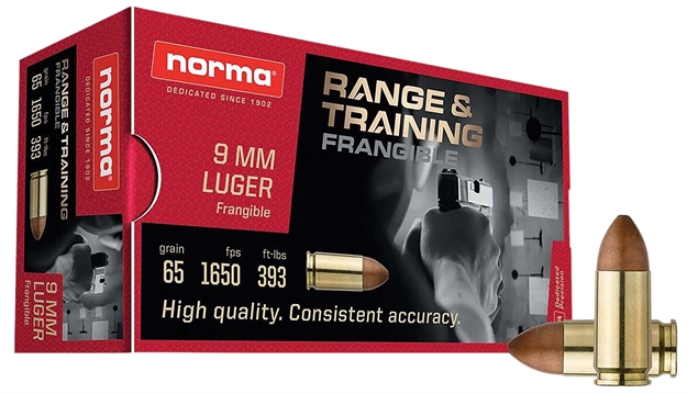 Picture of  Norma Ammunition 630140050 Range & Training  9Mm 65Gr Frangible 50 Per Box/20 Case