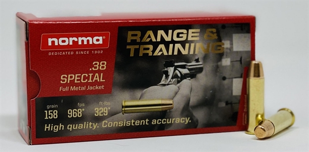 Picture of Norma Ammunition (Ruag) 620540050 Range And Training  38 Special 158 GR Full Metal Jacket (Fmj) 50 Bx/ 20 CS