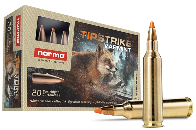 Picture of  Norma Ammunition 20157372 Dedicated Hunting Varmint 22-250Rem 55Gr Polymer Tip 20 Per Box/10 Case 7393923320687