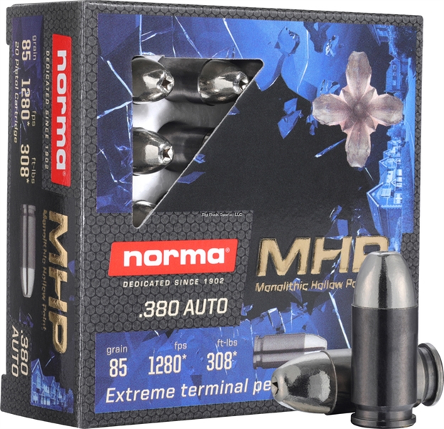 Picture of Norma Defense Pistol Ammo 380 Acp Mhp 20 Rnd