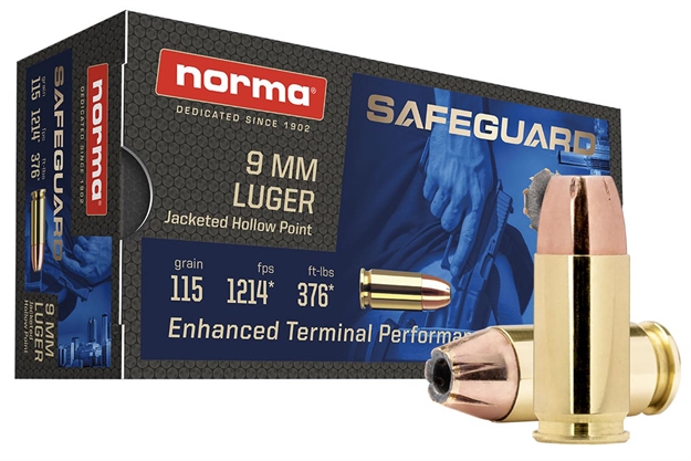 Picture of Norma Safeguard Defense Pistol Ammo 9Mm Luger 115 GR 50 Rnd 610540050