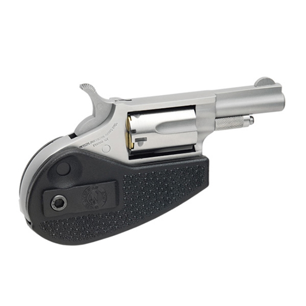 Picture of North American Arms 22Llrhg Mini-Revolver  22 LR 5 Shot 1.63" Barrel, Overall Stainless Steel Finish, Black Synthetic Holster Grip NAA-22LLR-HG