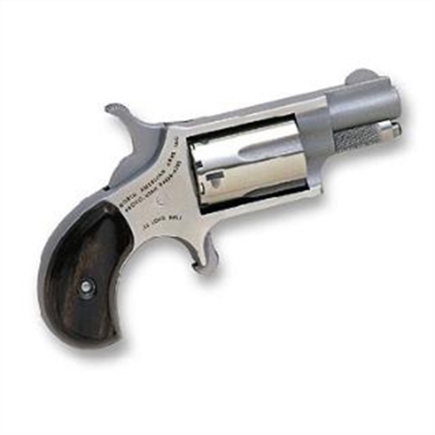 Picture of North American Arms 22Llr Mini-Revolver  22 LR 5 Shot 1.63" Stainless Steel Barrel, Frame & Cylinder, Rosewood Birdshead Grip Exposed Hammer NAA-22LLR