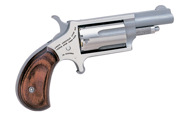 Picture of North American Arms 22M Mini-Revolver  22 Wmr 5 Shot 1.63" Stainless Steel Barrel, Frame & Cylinder, Rosewood Grip Exposed Hammer NAA-22M