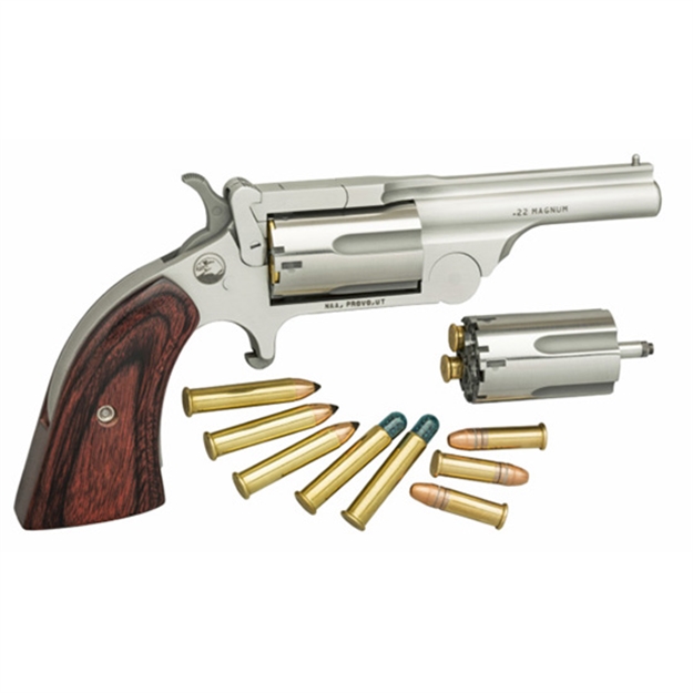 Picture of North American Arms 22Mcr250 Ranger II  22 Lr/22 Wmr 5 Shot 2.50" Stainless Steel Barrel, Stainless Steel Frame, Stainless Cylinder, Rosewood Boot Grip, Exposed Hammer NAA-22MC-R250 744253003295