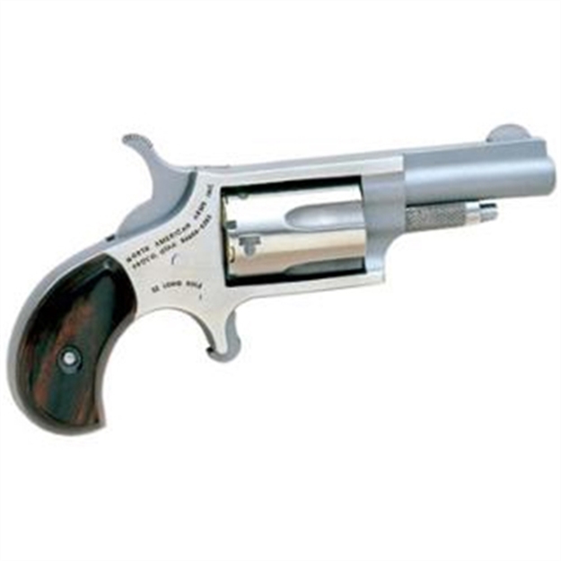 Picture of North American Arms 22Mc Mini-Revolver  22 Lr/22 Wmr 5 Shot 1.63" Stainless Steel Barrel, Frame & Cylinder, Rosewood Grip, Exposed Hammer NAA-22MC