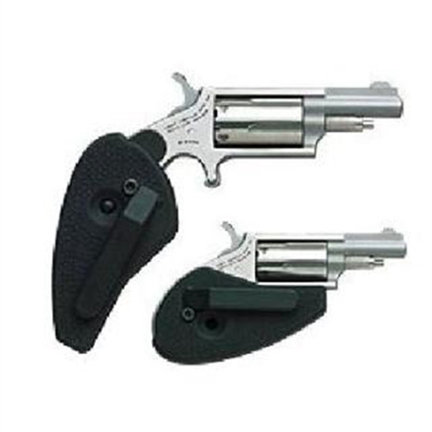 Picture of North American Arms 22Mshg Mini-Revolver  Compact Frame 22 Wmr 5 Shot 1.13" Stainless Steel Barrel, Frame & Cylinder, Black Synthetic Holster Grip, Exposed Hammer NAA-22MS-HG