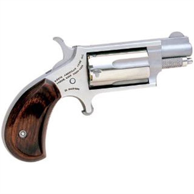 Picture of North American Arms 22Msc Mini-Revolver  22 Lr/22 Wmr 5 Shot 1.13" Stainless Steel Barrel, Frame & Cylinder, Rosewood Birdshead Grip Exposed Hammer NAA-22MSC 744253000232