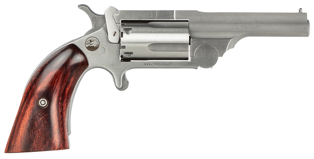 Picture of North American Arms 22Mr250 Ranger II  22 Wmr 5 Shot 2.50" Stainless Steel Barrel, Stainless Steel Frame, Stainless Cylinder, Wood Boot Grip, Exposed Hammer NAA-22M-R250