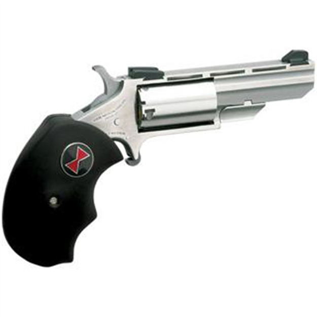Picture of North American Arms Bwm Black Widow  22 Wmr 5 Shot 2" Stainless Steel Vent Rib Barrel, Stainless Steel Frame, Stainless Cylinder, Black Finger Grooved Rubber Grip, Exposed Hammer NAA-BWM