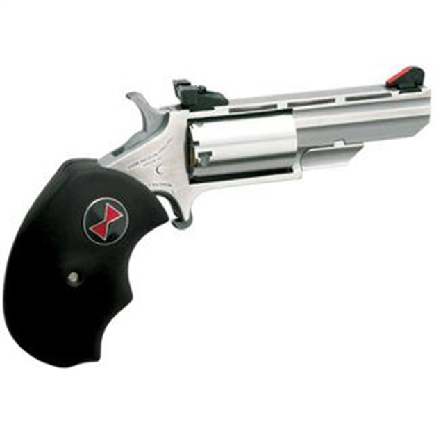 Picture of North American Arms "Black Widow" Mini-Revolvr 22Wmr 2" AS S/S Black Rubber NAA-BWMA 744253000454
