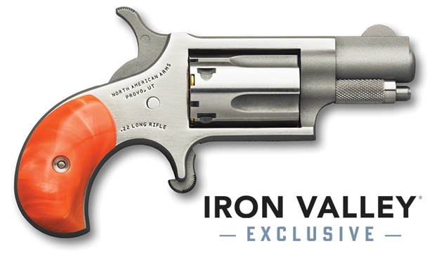 Picture of North American Arms Mini-Rev 22Lr 1 1/8"S FS Orng Pearl Grp NAA-22LR-GP-O 744253003035